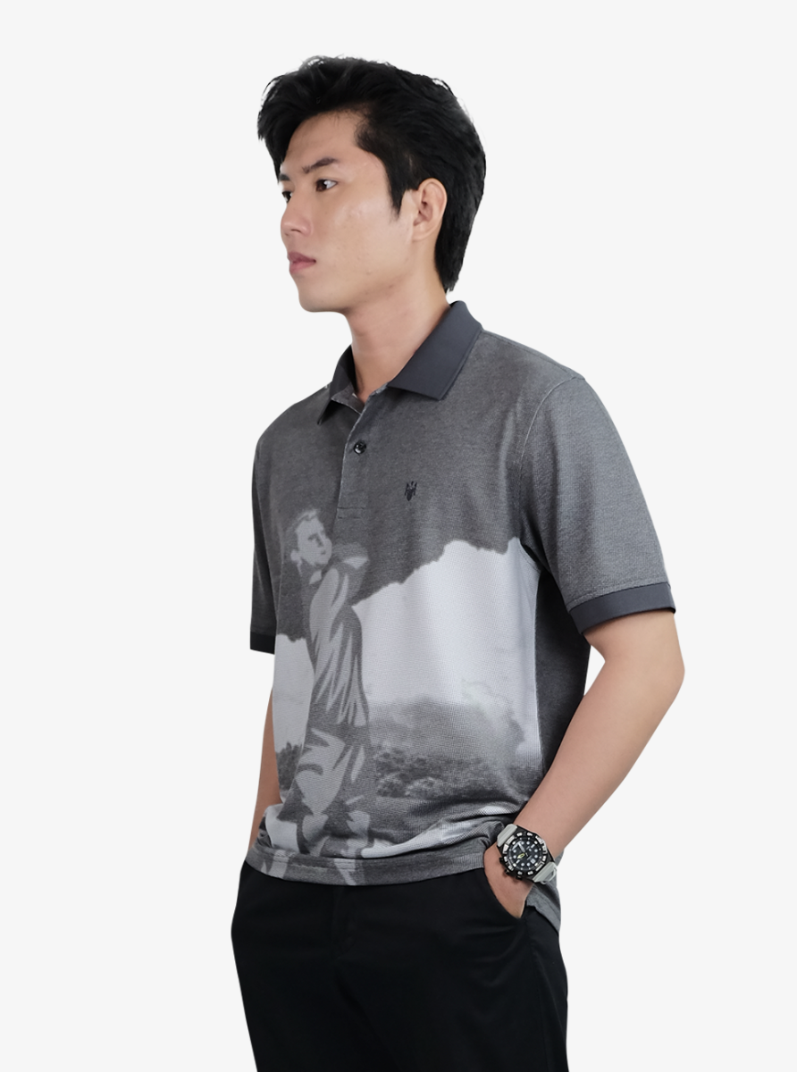 Áo Polo HAAN Aesthetic Chất Liệu Drytech Black Golf -